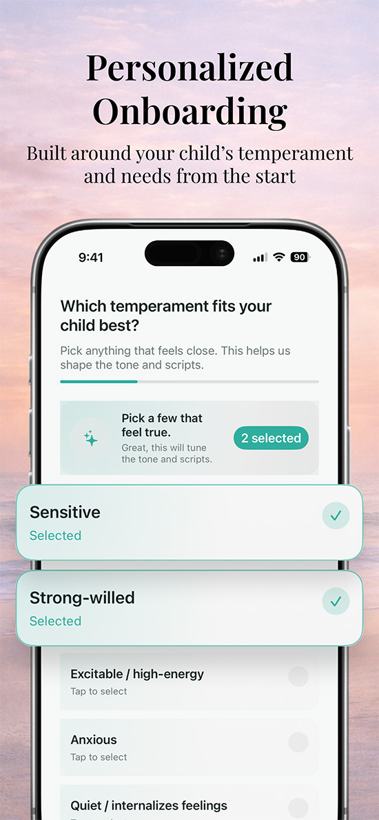 BrightParent custom parenting programs screen