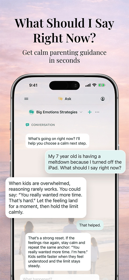 BrightParent program overview screen with daily steps