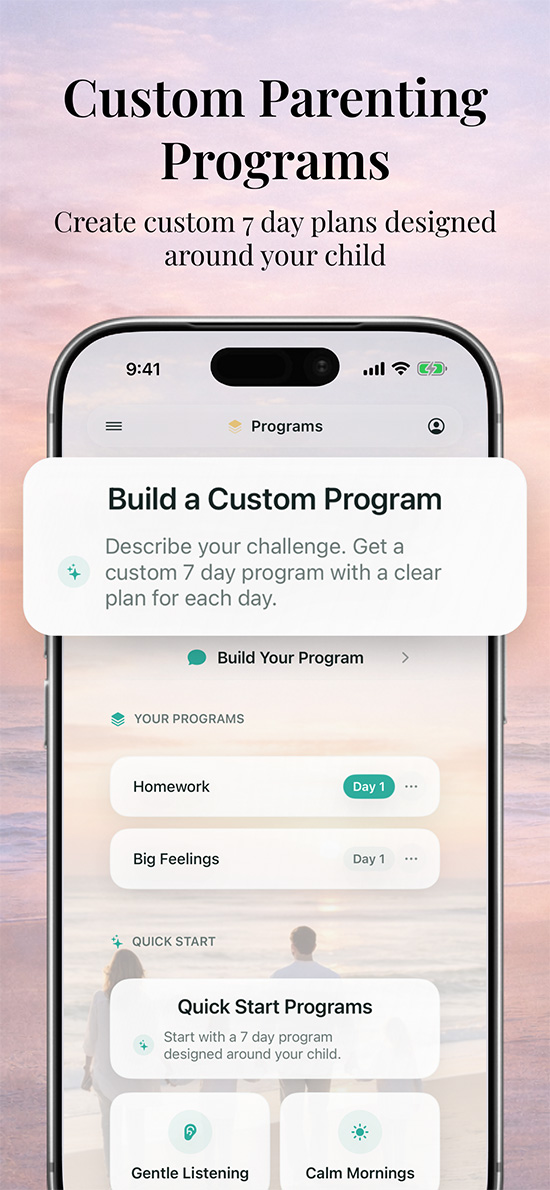 BrightParent quick starts screen for everyday parenting moments